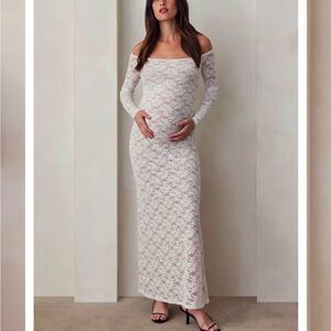 Bumpsuit Off-Shoulder Lace Dress